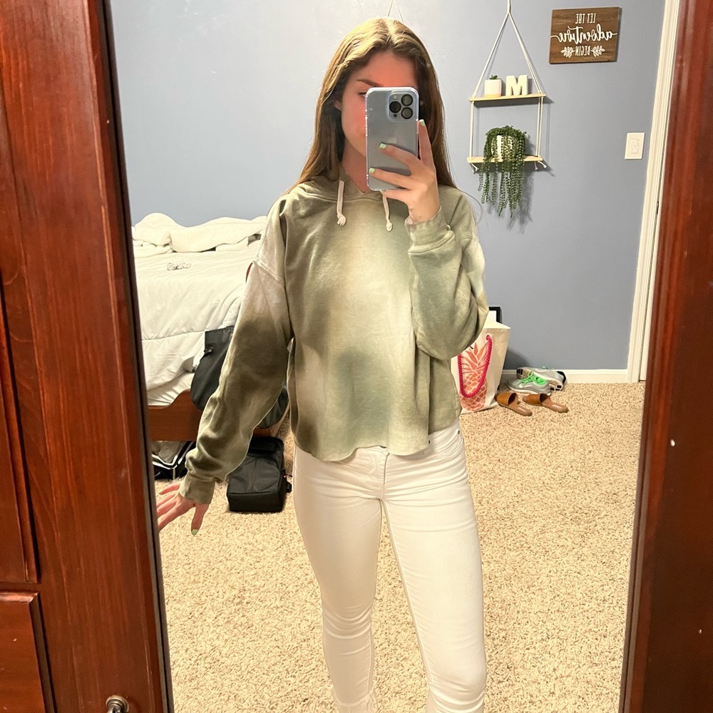 Green tie dye hoodie